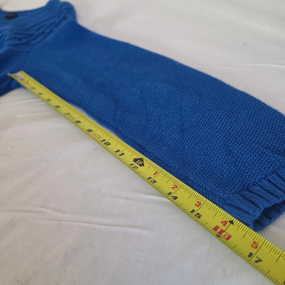 Talbots Petite Cashmere Blend Royal Blue Cable Knit Yoke Crew Neck Sweater MP - Picture 6 of 7